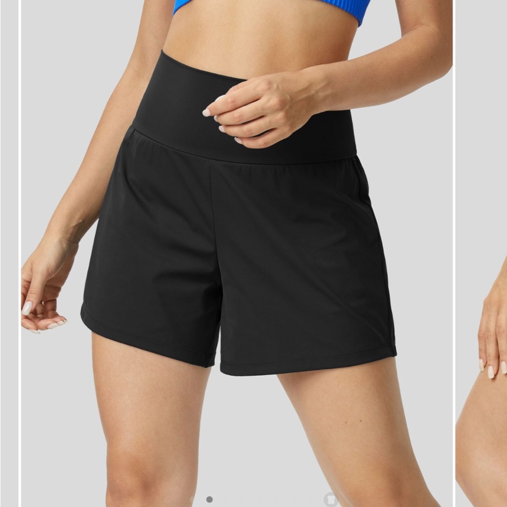 x3 pairs - L - Halara Super High Waisted Back Pocket 2-in-1 Yoga Shorts 5''